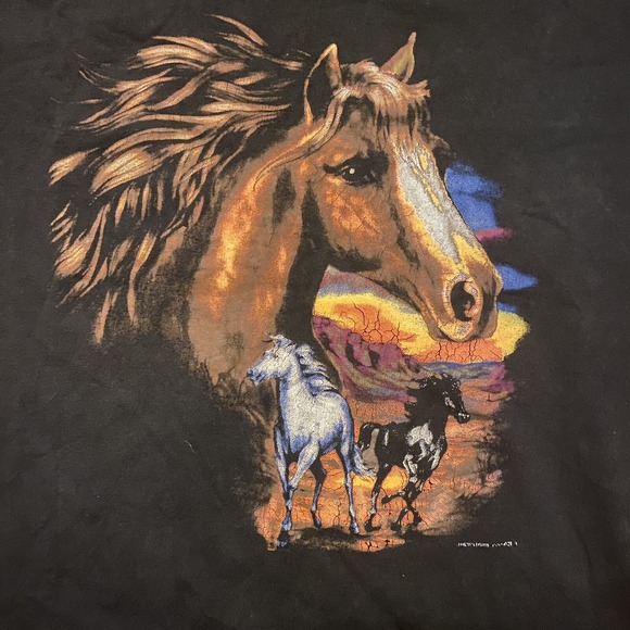 Vintage Dingo Horse Shirt Adult Medium Black Western Cowboy‎ - Picture 3 of 5